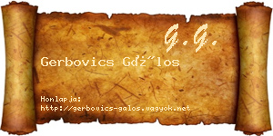 Gerbovics Gálos névjegykártya